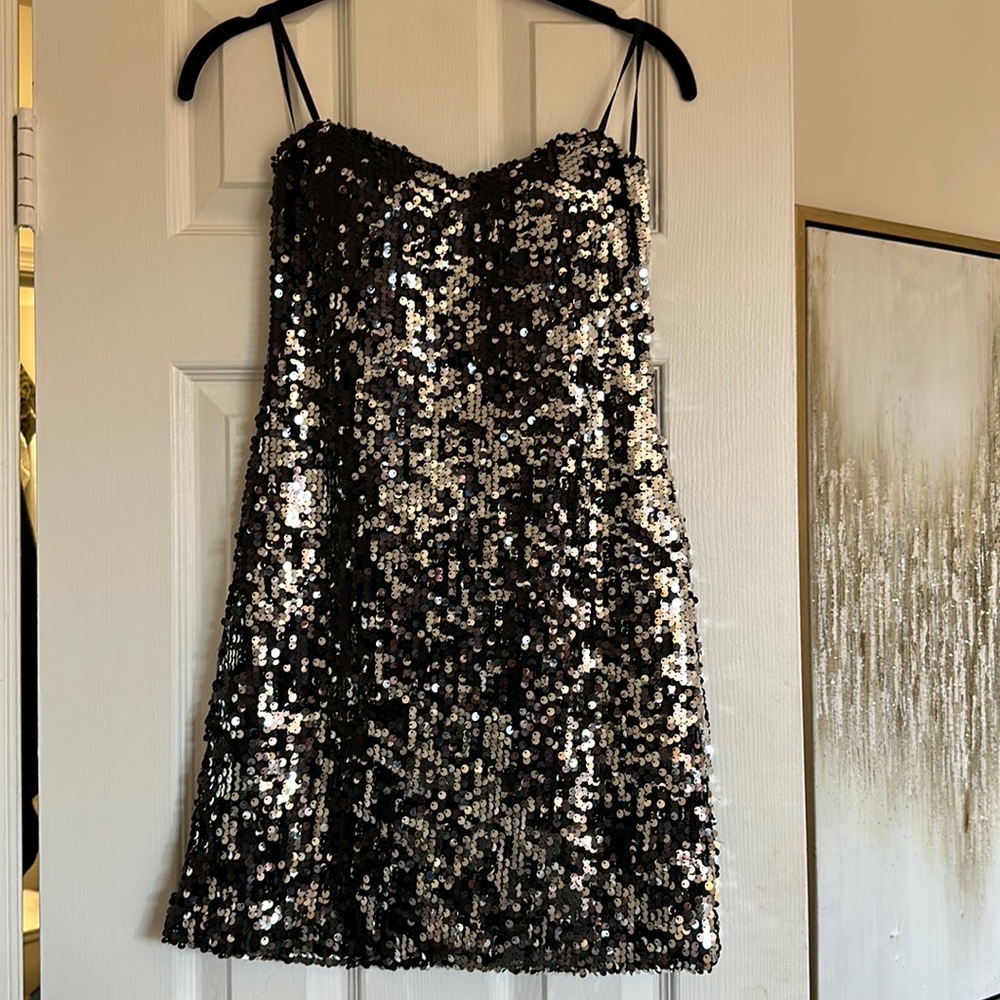 Strapless Sequin Dress